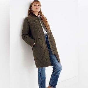 Madewell Quilted Military Coat | size Small